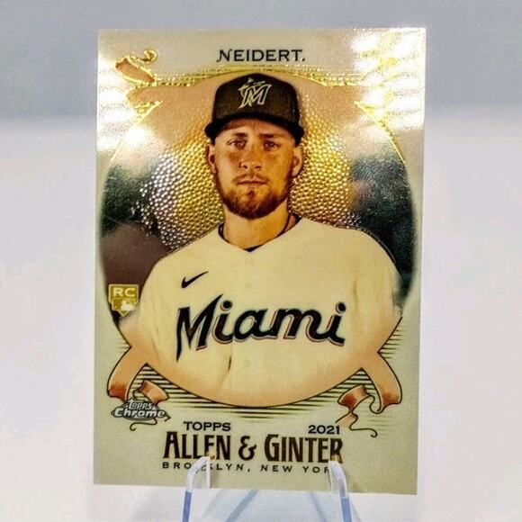 Nick Neidert RC 2021 Topps Chrome Allen & Ginter RC #300 Marlins - Picture 2 of 8